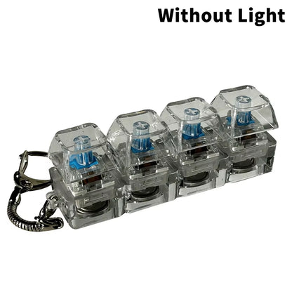 4/9 Keys Mechanical Keyboard Axis Tester LED Keyboard Key Toy Stress Relief DIY Button Keycap Fidget Keychain Toys Gift